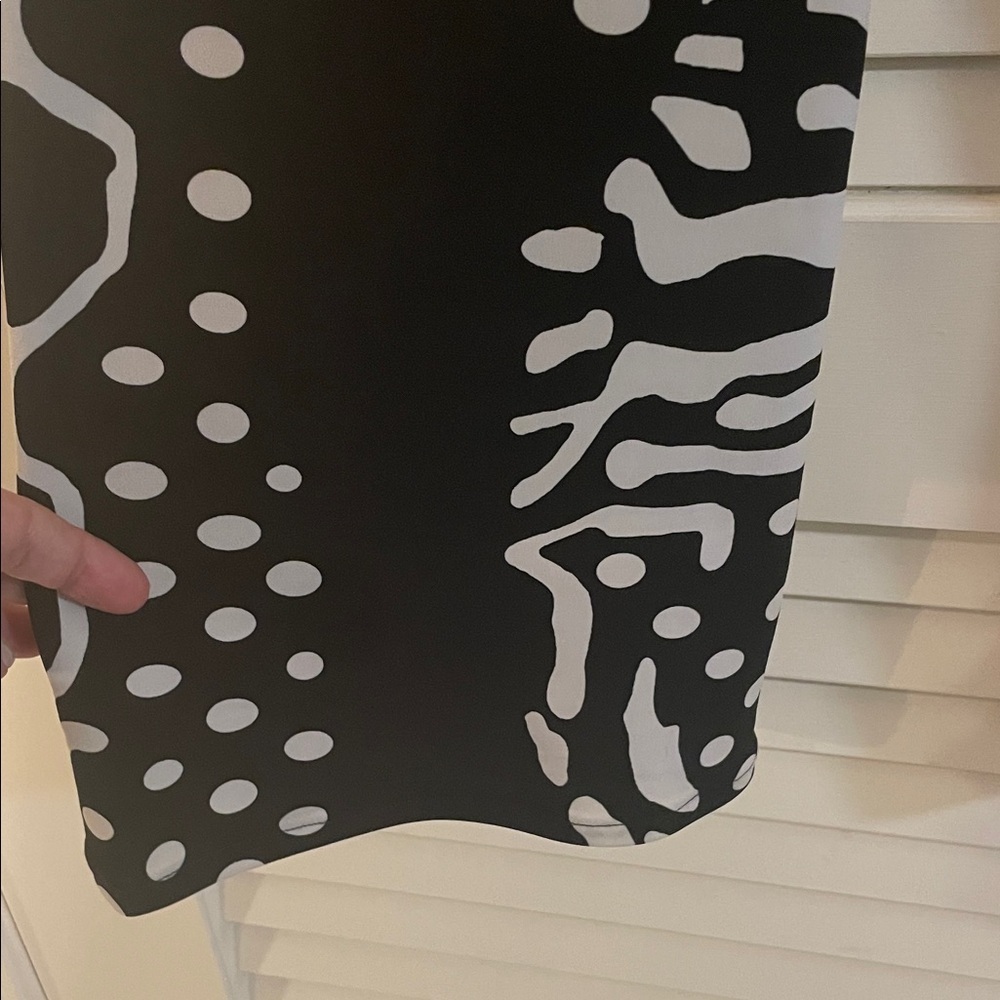 Black Light Gray Pattern Abstract Print Flare Stretchy Pants - Picture 6 of 10